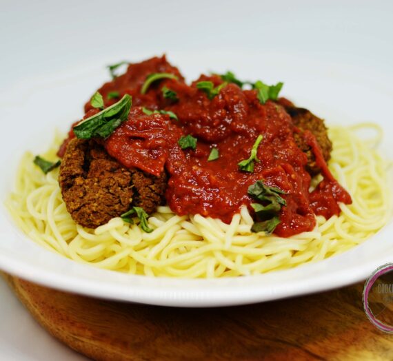 Lentil Spaghetti and “meatballs”